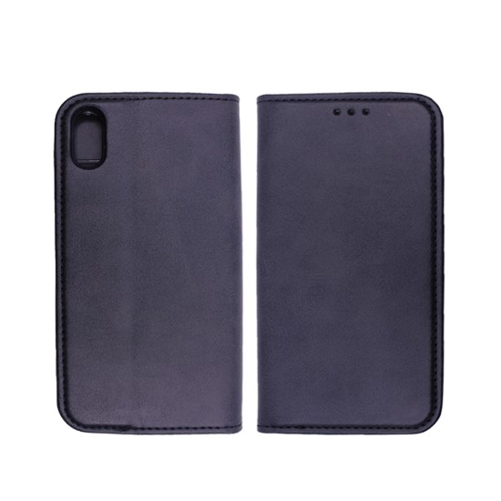 Leather Flip Cover with Internal Pocket for Apple iPhone XR Black